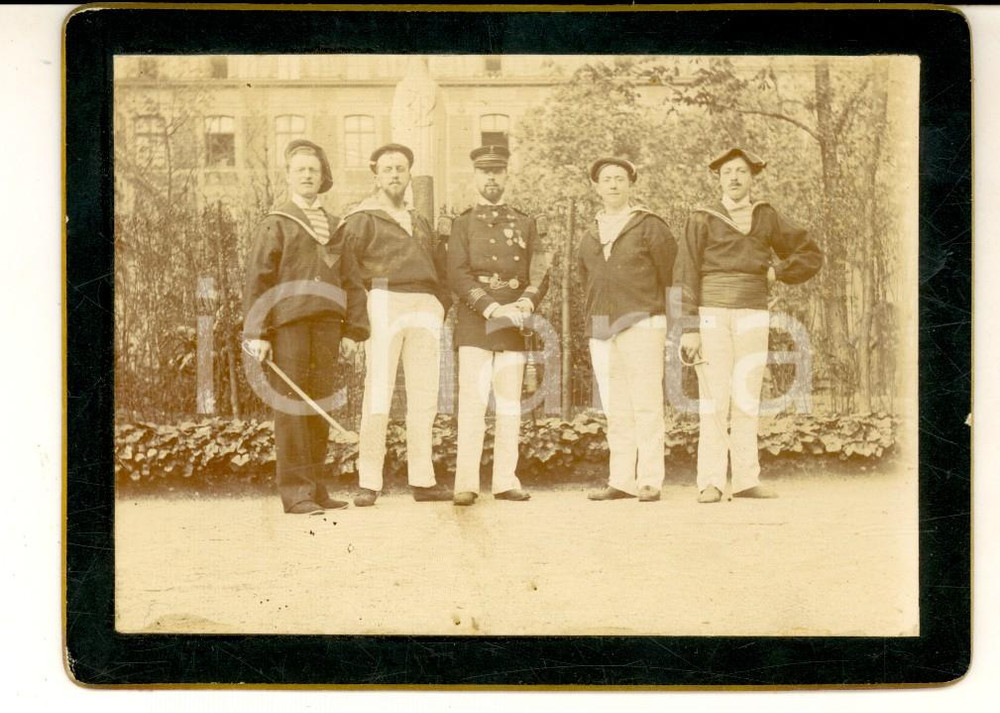 Fotografia d epoca originale 1900 ca ENGLAND ROYAL NAVY ? Gruppo di giovani marinai Foto VINTAGE 12x9 1
