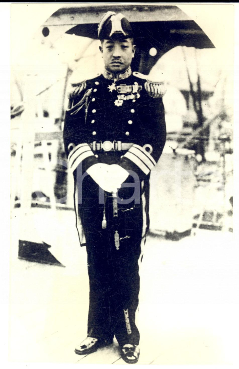 Fotografia d epoca originale 1932 JAPAN Ritratto dell ammiraglio Koichi SHIOSAWA Foto riproduzione coeva 1