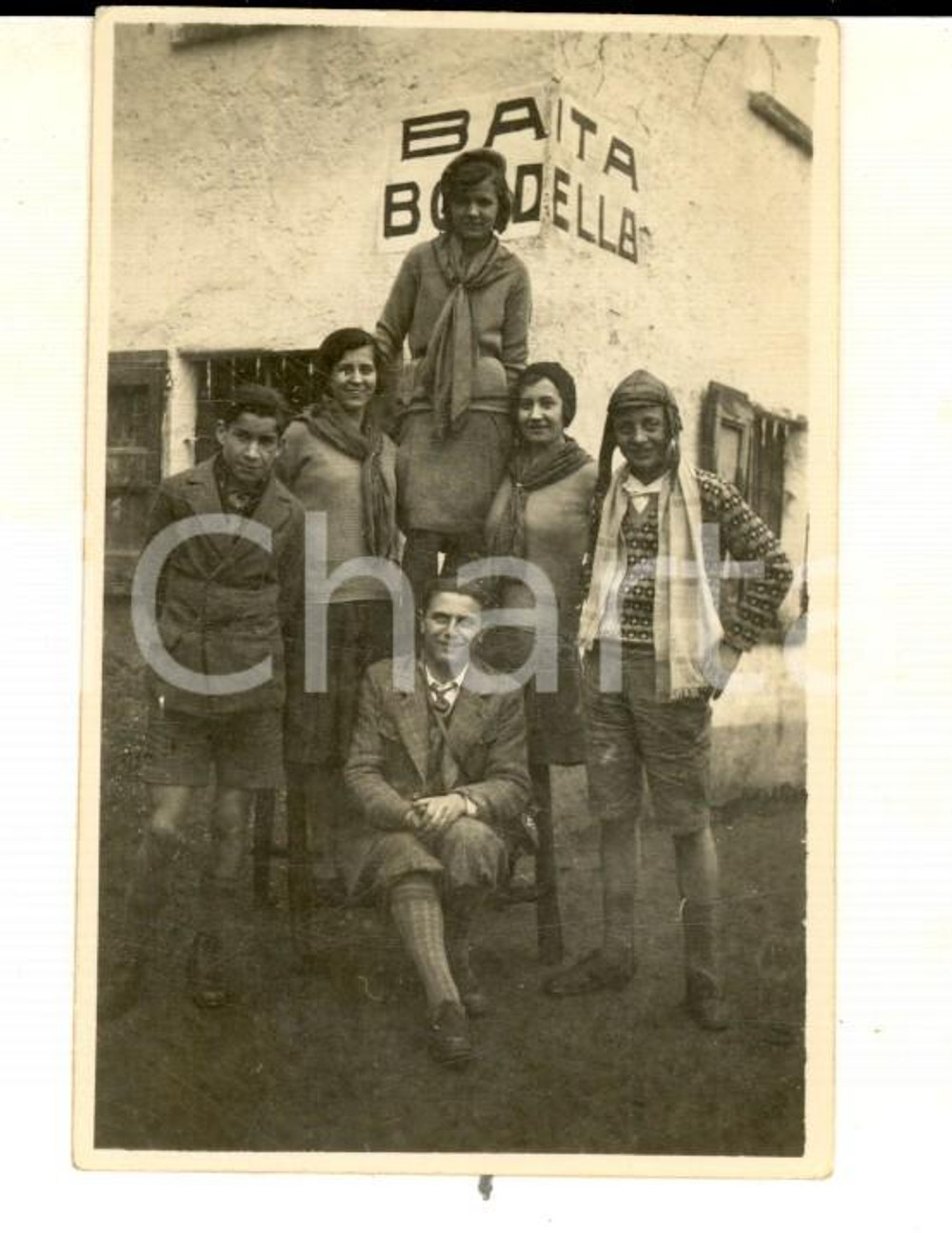 Fotografia d epoca originale 1931 COMO Turisti presso la BAITA BONDELLA Fotografia VINTAGE 9x12 cm 1