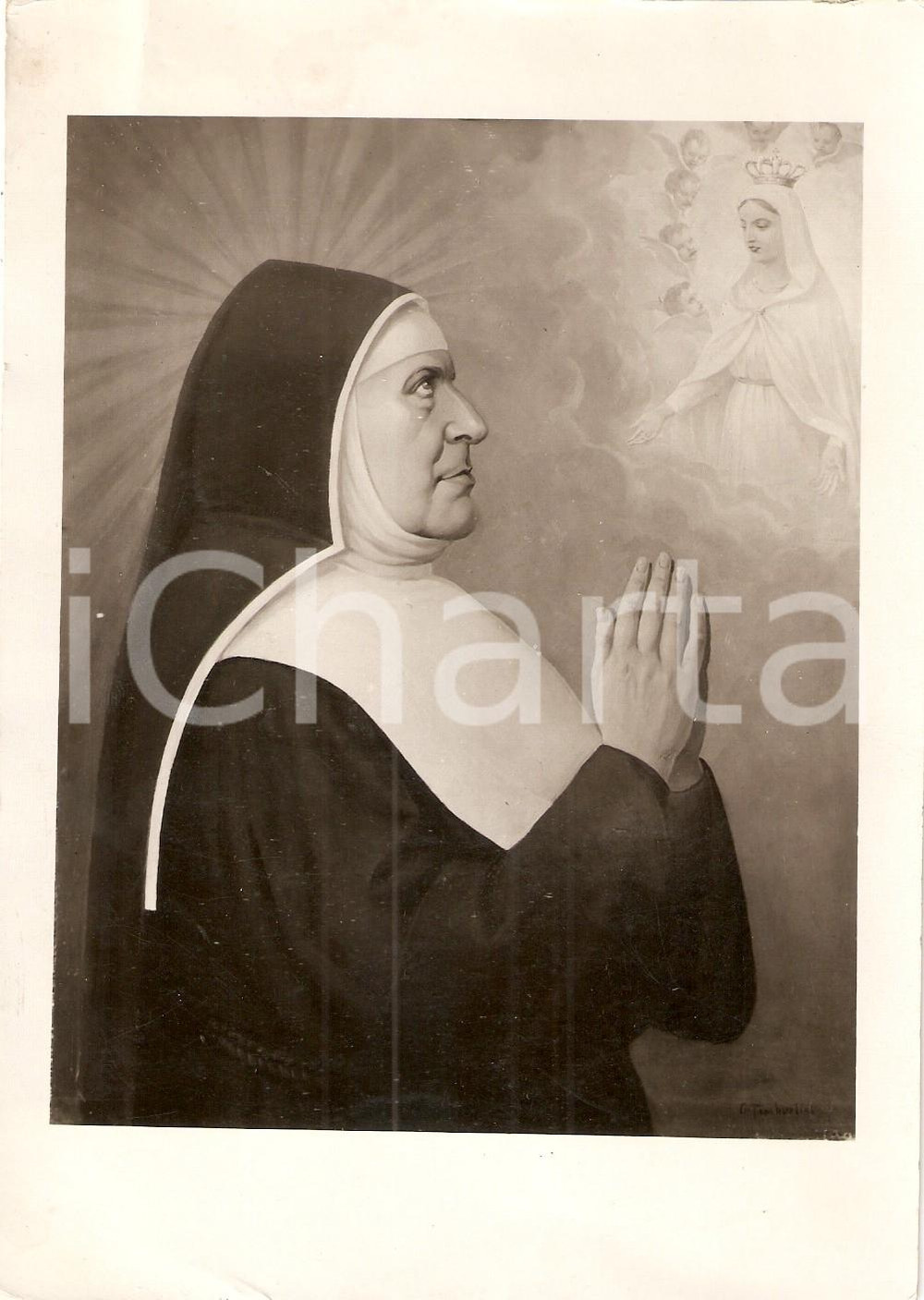Fotografia d epoca originale 1940 ca SAVONA Beata Maria Giuseppa ROSSELLO Figlie N.S. Misericordia Foto 1