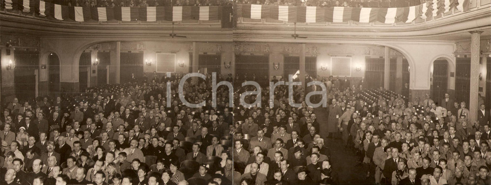 Fotografia d epoca originale 1936 ROMA TEATRO IMPERO Consegna della tessera ai reduci dell A.O.I. Foto DOPPIA 1