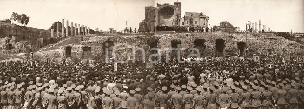 Fotografia d epoca originale 1935 ROMA Festa annuale dei Granatieri ai Fori Fotografia DOPPIA 1