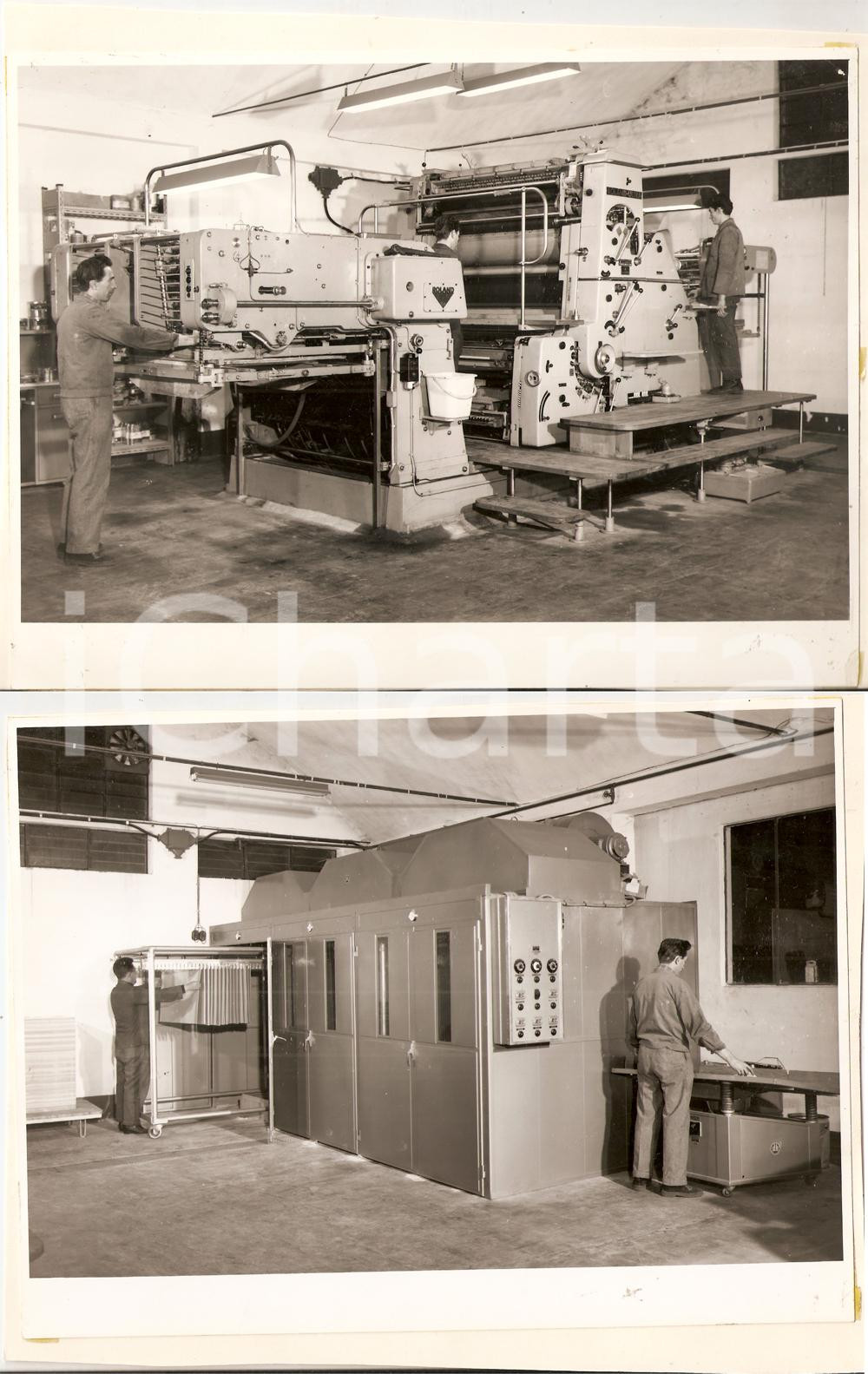 Fotografia d epoca originale 1969 PAVIA Tipografia Mario PONZIO Stampa offset  ROLAND 127 Foto FRONTE RETRO 1