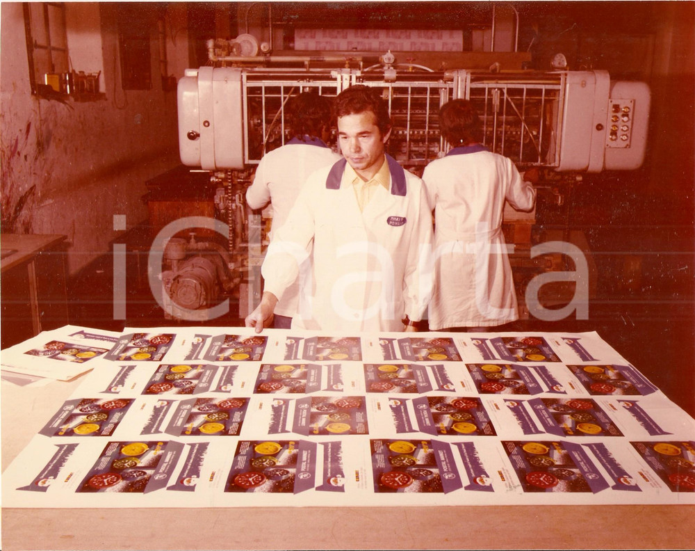 Fotografia d epoca originale 1975 ca PAVIA Tipografia Mario PONZIO Prove di stampa con ROLAND 160 Foto 1