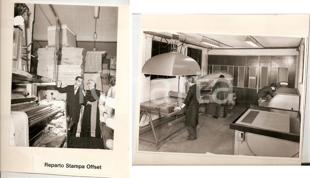 Fotografia d epoca originale 1969 PAVIA Tip. Mario PONZIO Mons. Antonio ANGIONI Fotoincisione FRONTE RETRO 1