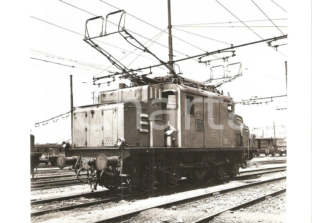 Fotografia d epoca originale 1975 ca FERROVIE STATO Locomotiva FS E.554 Foto 17x13 1