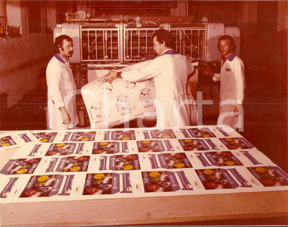 Fotografia d epoca originale 1970 PAVIA Tipografia Mario PONZIO Reparto stampa offset ROLAND 160 colori Foto 1