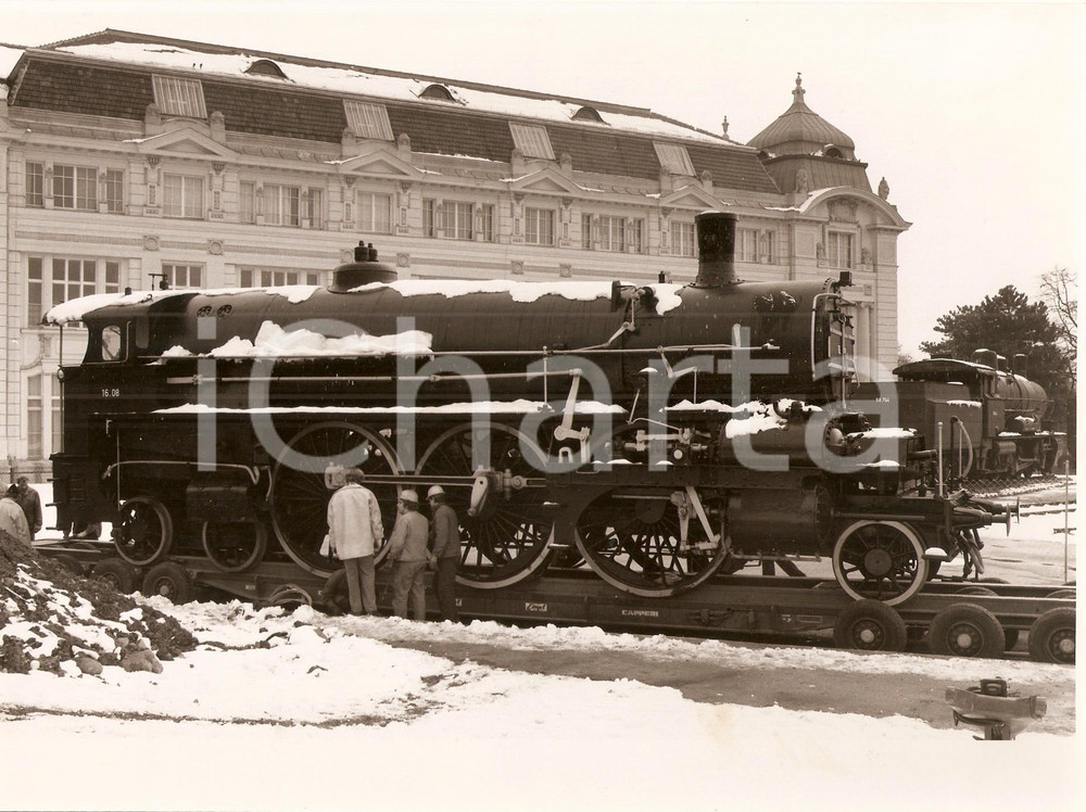 Fotografia d epoca originale 1970 ca SBB Schweizerische Bundesbahnen  Locomotiva a vapore 16.08 Foto 24x17 1