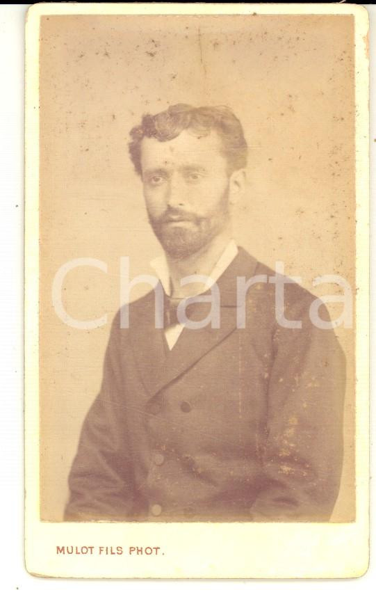 Fotografia d epoca originale 1890 ca PARIS Ritratto di giovane intellettuale Fotografia MULOT Fils CDV 1