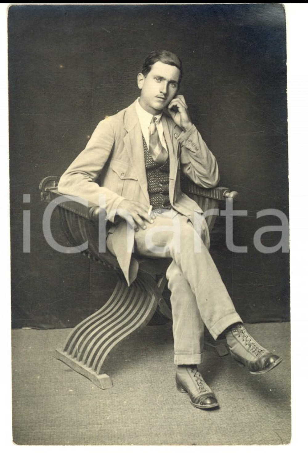 Fotografia d epoca originale 1918 CASTELFRANCO DI SOPRA AR Ritratto di Aurelio GUARNACE Fotografia FP 1