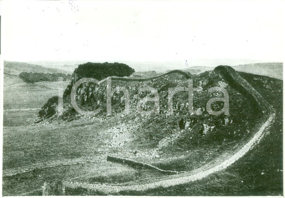 Fotografia d epoca originale 1933 INGHILTERRA Veduta del Vallo di ADRIANO Vera fotografia 1