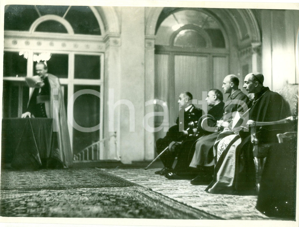 Fotografia d epoca originale 1936 MILANO Melchiorre CAVEZZALI inaugura la Scuola di Musica Sacra Fotografia 1