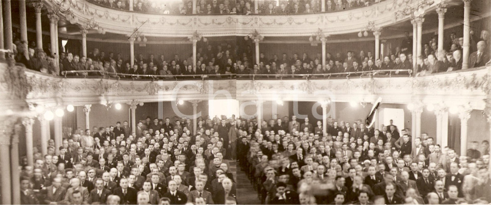Fotografia d epoca originale 1936 MILANO TEATRO FILODRAMMATICI Raduno patriottico dei mutilati Foto DOPPIA 1