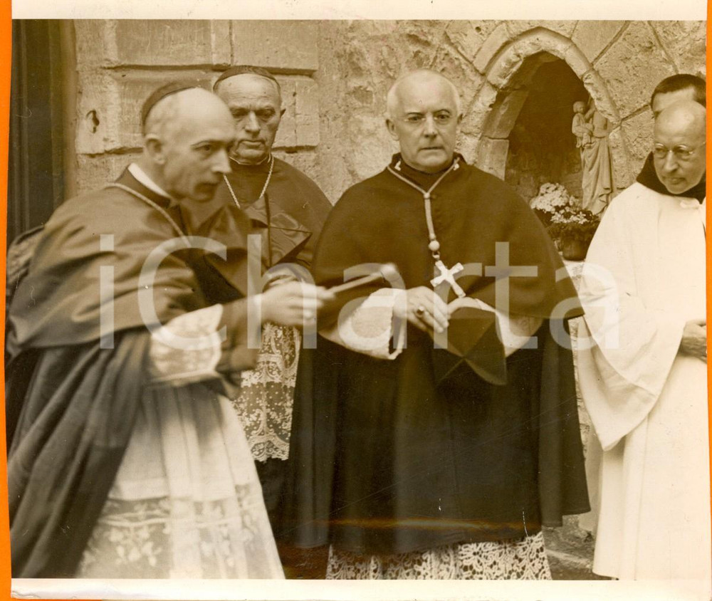 Fotografia d epoca originale 1937 SOLESMES F Ildefonso SCHUSTER Jean VERDIER centenario Benedettini FRANCIA 1
