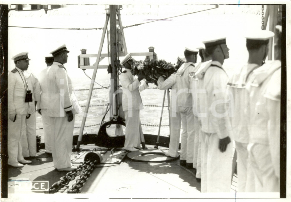 Fotografia d epoca originale 1939 ISOLE BALEARI E Costanzo CIANO omaggia Caduti Guerra Civile Telefoto 1