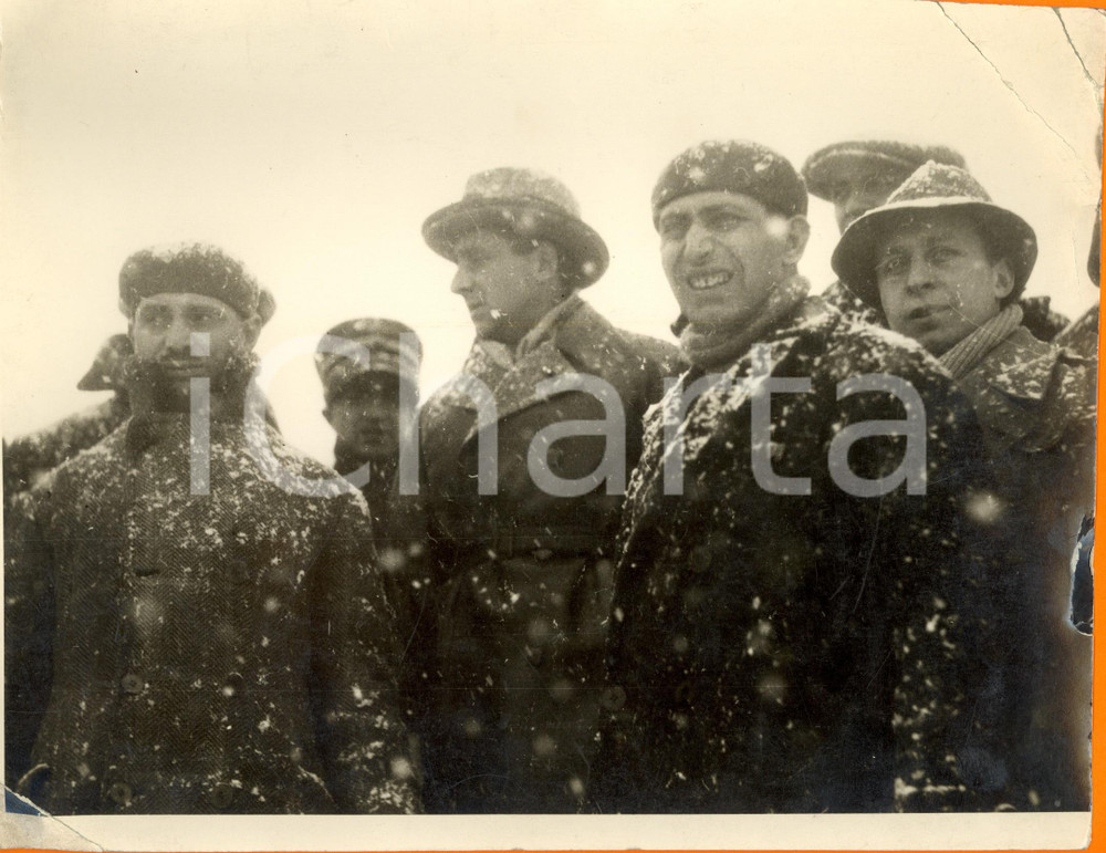 Fotografia d epoca originale 1934 CORTINA D AMPEZZO BL Achille STARACE assiste a gare LITTORIALI della neve 1