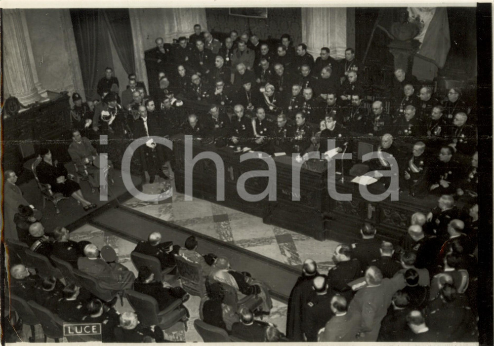 Fotografia d epoca originale 1939 NAPOLI Giovanni PAPINI commemora Giacomo LEOPARDI all UniversitÃ  Foto 1