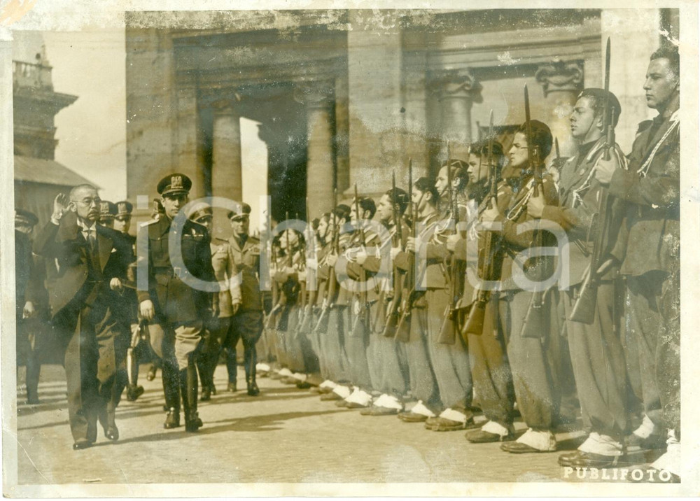 Fotografia d epoca originale 1940 ROMA Ministro Yosuke MATSUOKA visita ara caduti fascisti Foto DANNEGGIATA 1