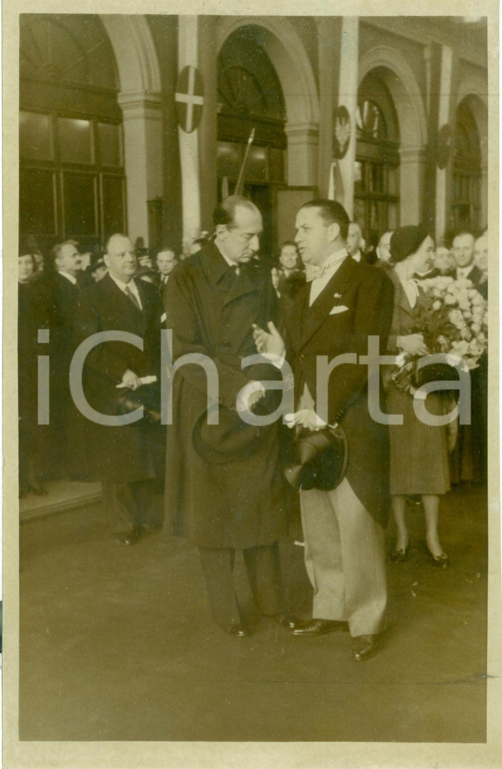 Fotografia d epoca originale 1938 ROMA Galeazzo CIANO con Jozef BECK Ministro esteri polacco FOTOGRAFIA 1