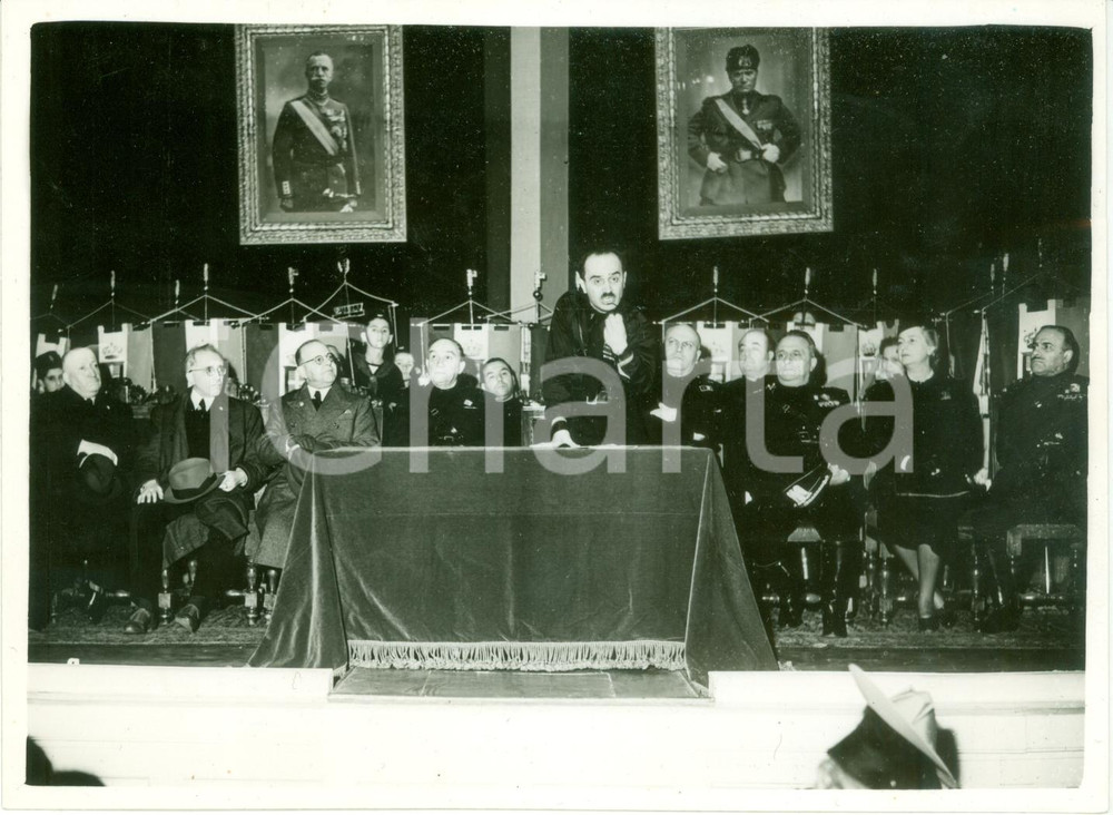 Fotografia d epoca originale 1939 MILANO Luigi GIANTURCO inaugura campagna francobollo antitubercolare FOTO 1