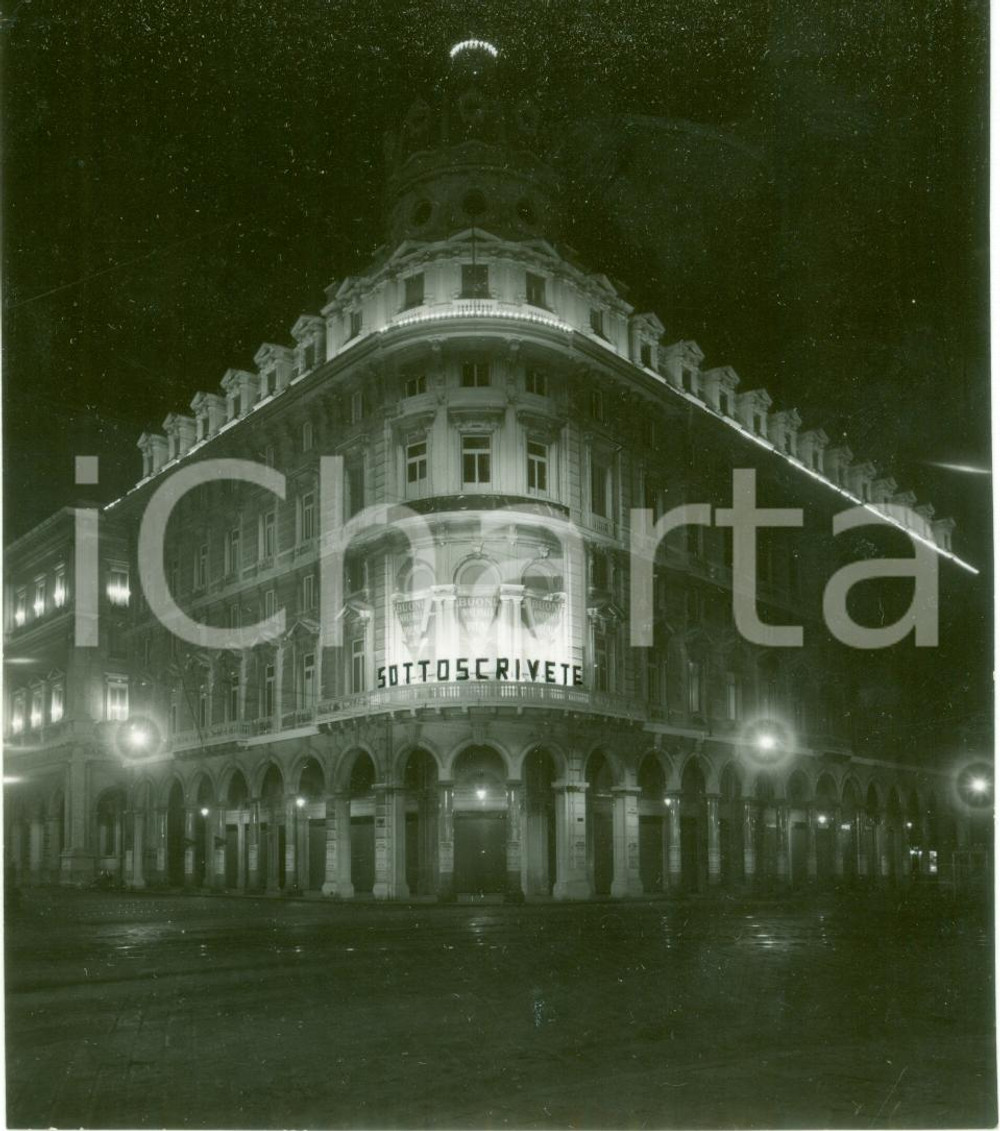 Fotografia d epoca originale 1934 GENOVA CREDITO ITALIANO Sottoscrivete i Buoni del Tesoro Fotografia 1