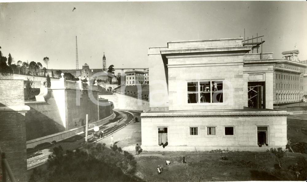 Fotografia d epoca originale 1932 CITTA  DEL VATICANO Lavori per impianti ferroviari e nuova stazione Foto 1