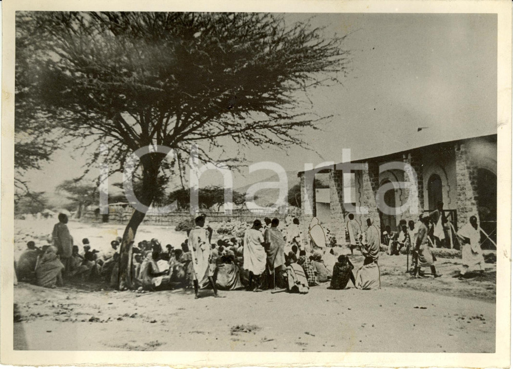 Fotografia d epoca originale 1936 GONDAR Etiopia A.O.I. Popolazione locale al mercato Fotografia 1