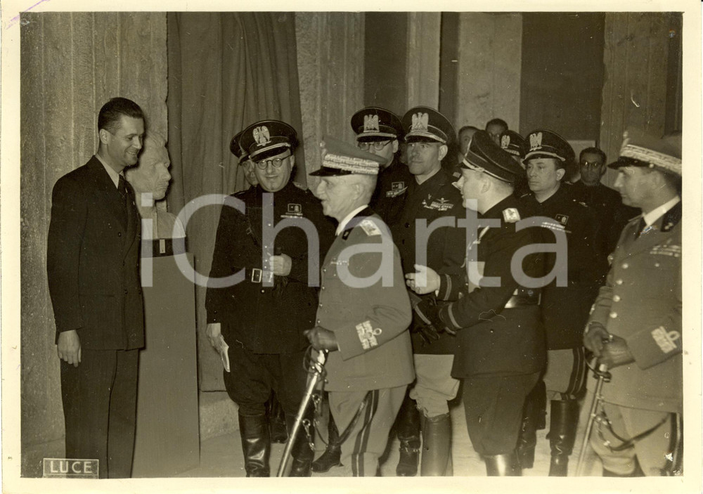 Fotografia d epoca originale 1940 ROMA Vittorio Emanuele III inaugura IX Mostra SINDACATO BELLE ARTI Foto 1