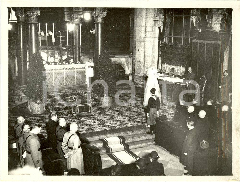 Fotografia d epoca originale 1936 MILANO Chiesa SANT AMBROGIO Duca di BERGAMO Messa suffragio Caduti Foto 1