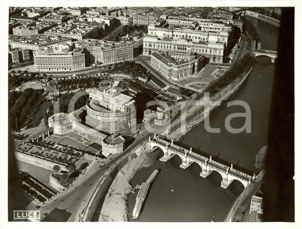 Fotografia d epoca originale 1938 ROMA Veduta aerea Castel SANT ANGELO e Casa Madre Mutilati Fotografia 1