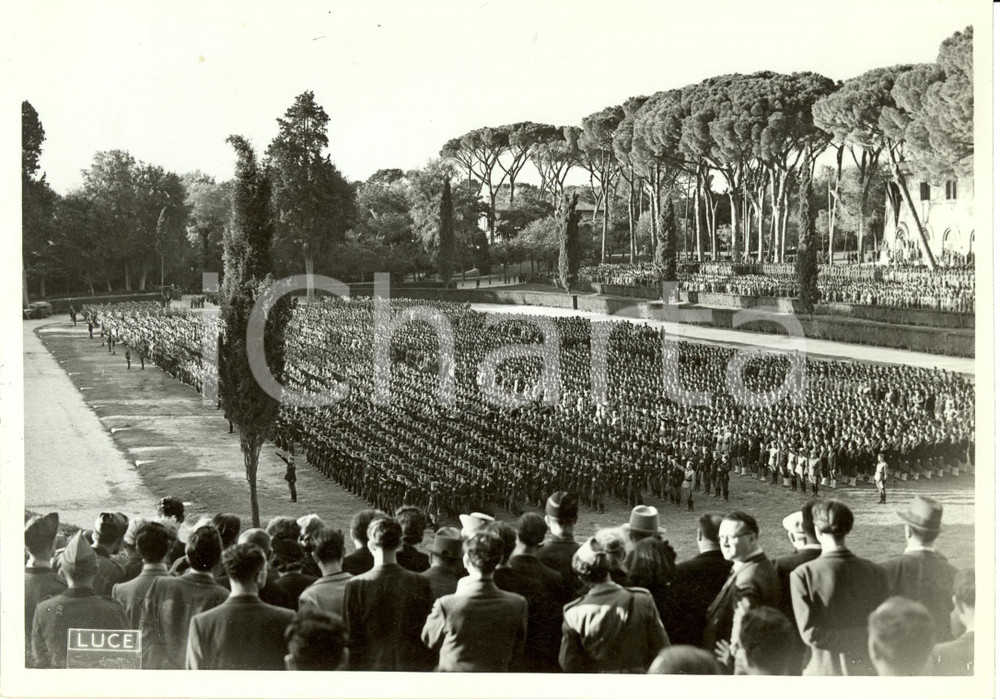 Fotografia d epoca originale 1939 ROMA Piazza di SIENA  Inaugurazione corsi premilitari Fotografia 1