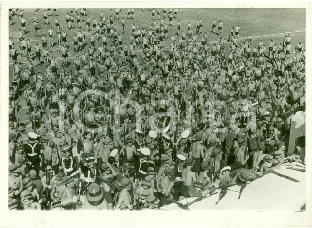 Fotografia d epoca originale 1936 ROMA Avanguardisti si preparano per nuovo CAMPO DUX Fotografia 1