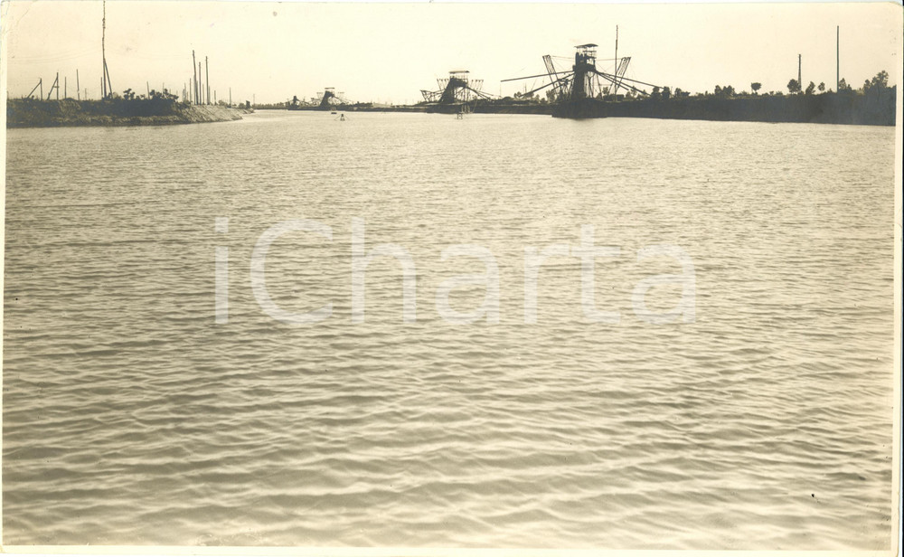Fotografia d epoca originale 1935 ca MILANO Veduta dell IDROSCALO con lavori in corso Fotografia 1