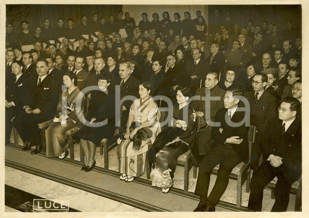 Fotografia d epoca originale 1939 ROMA Giuseppe COBOLLI GIGLI e diplomatici GIAPPONESI  Conferenza TODDI 1
