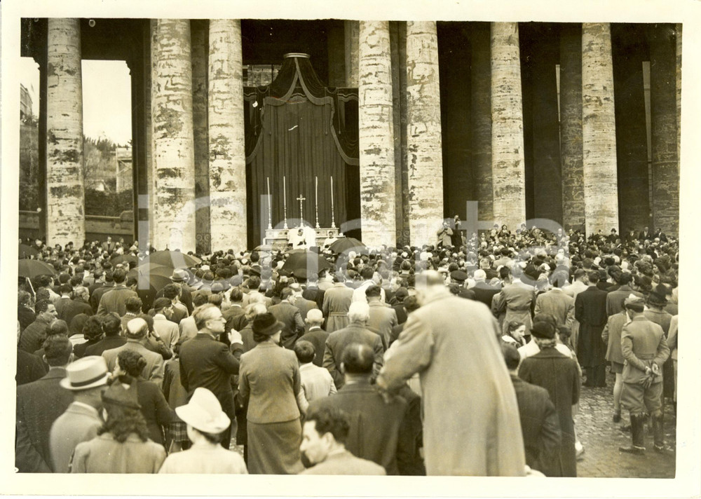 Fotografia d epoca originale 1939 ROMA Piazza SAN PIETRO Folla alla messa per la PASQUA Fotografia 1