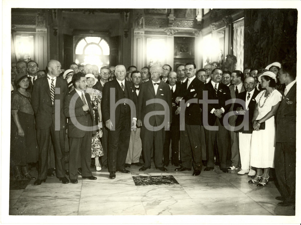 Fotografia d epoca originale 1933 MILANO Marcello VISCONTI di MODRONE e Congressisti Culturali del Commercio 1