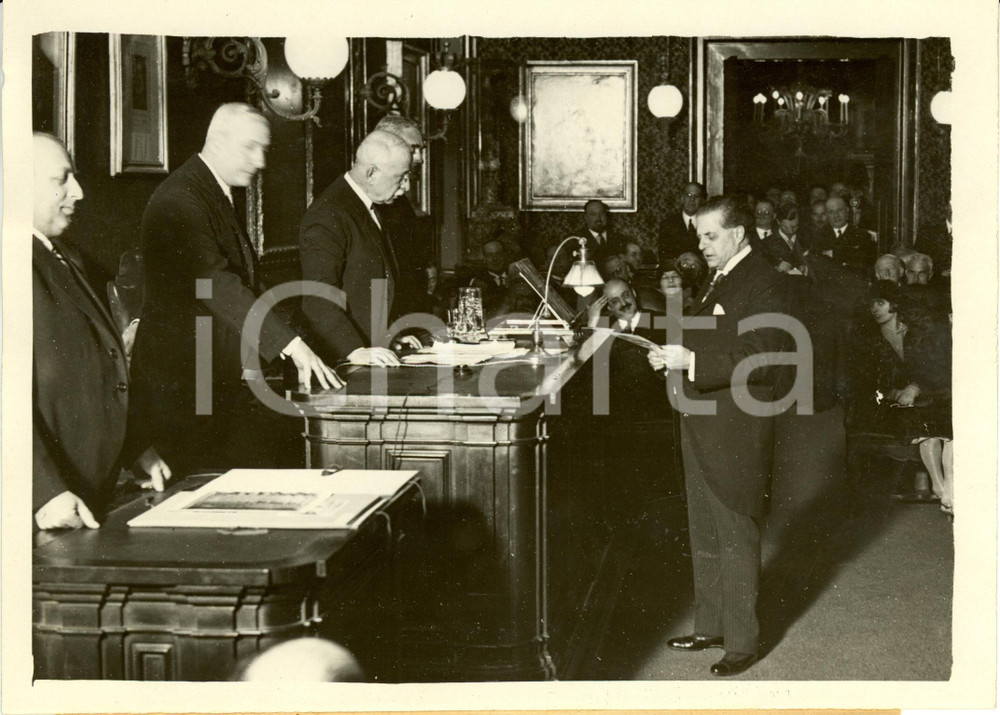Fotografia d epoca originale 1930 ca ROMA Accademia Nazionale SAN LUCA Pietro MASCAGNI Nuovo Accademico Foto 1