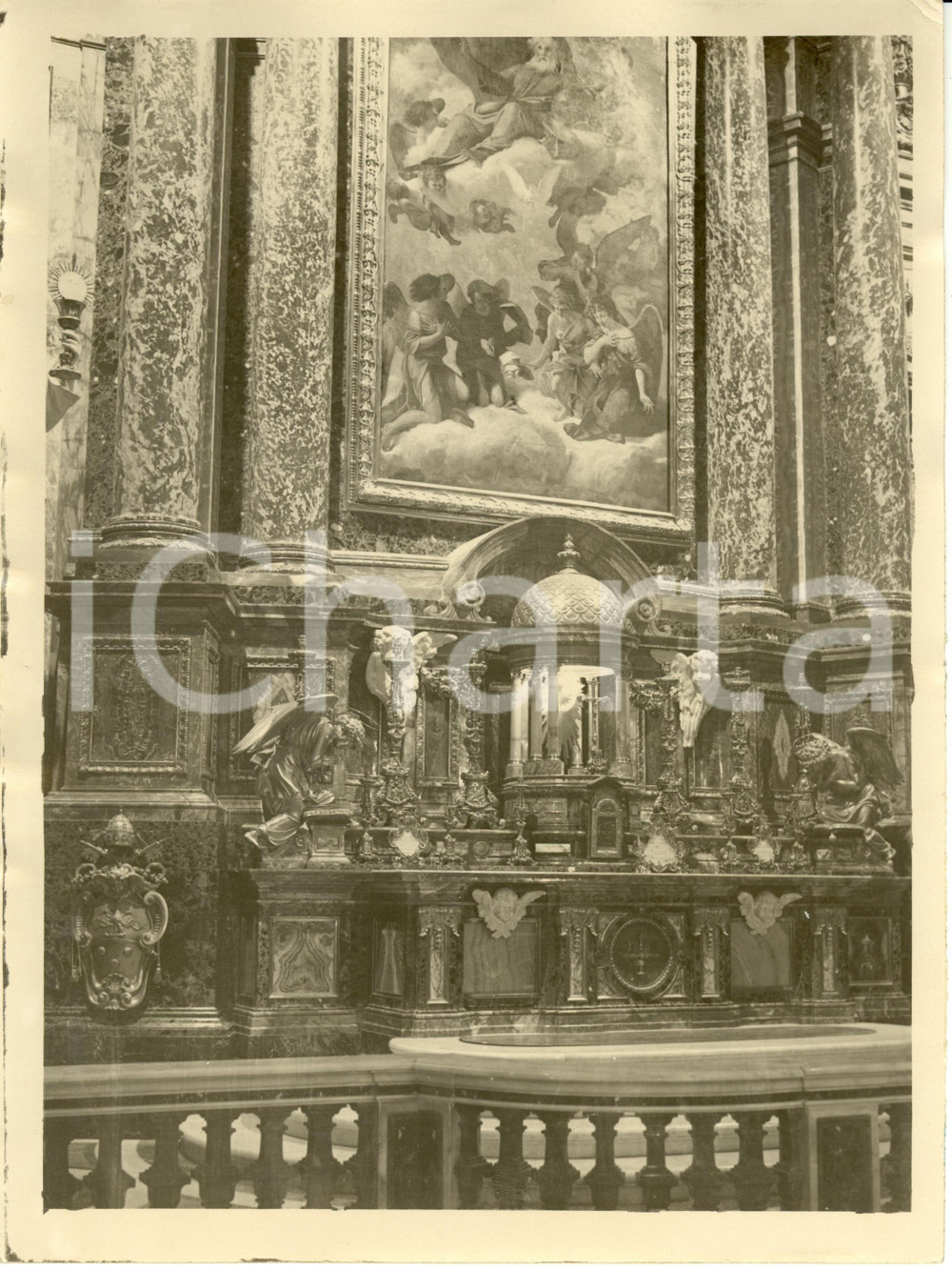 Fotografia d epoca originale 1929 ROMA Basilica SAN CARLO al CORSO Nuovo Altare SANTISSIMO SACRAMENTO Foto 1