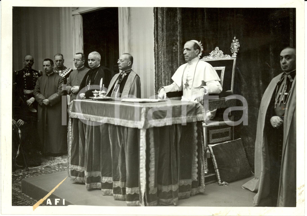 Fotografia d epoca originale 1941 CITTA  DEL VATICANO Papa PIO XII  Pontificia Accademia delle Scienze Foto 1