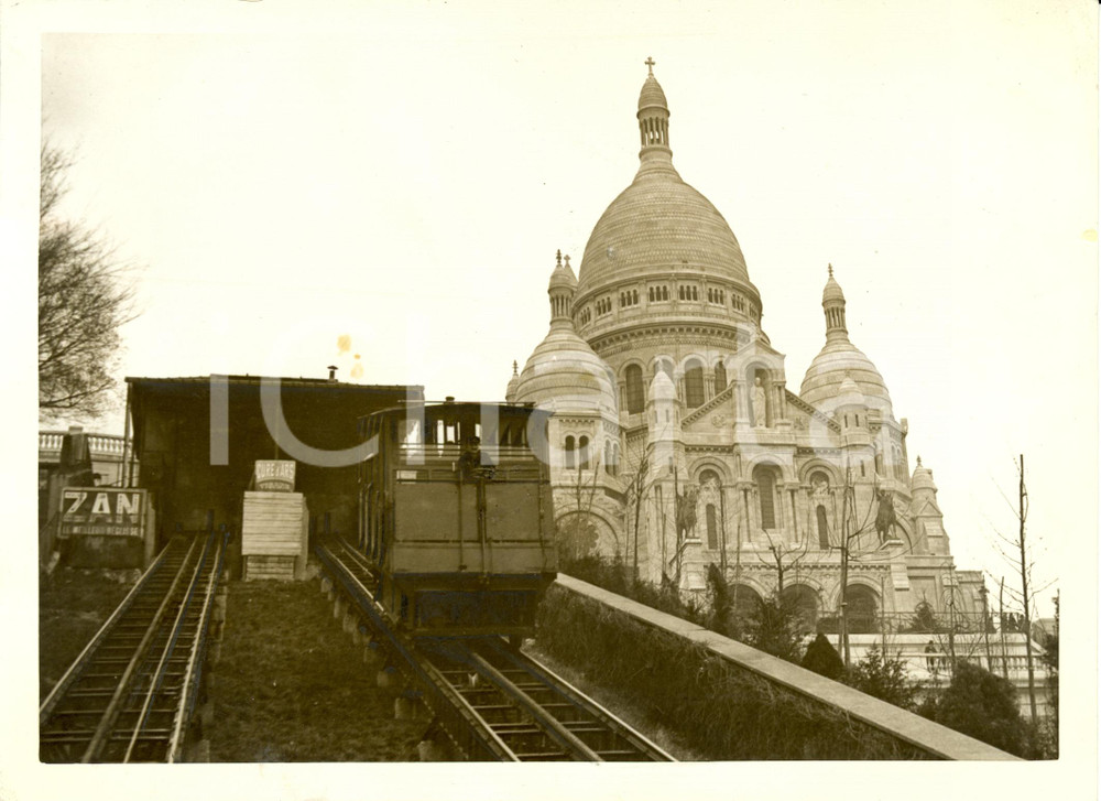 Fotografia d epoca originale 1931 PARIS F Funicolare di MONTMARTRE fa ultimo viaggio Liquirizia ZAN Foto 1