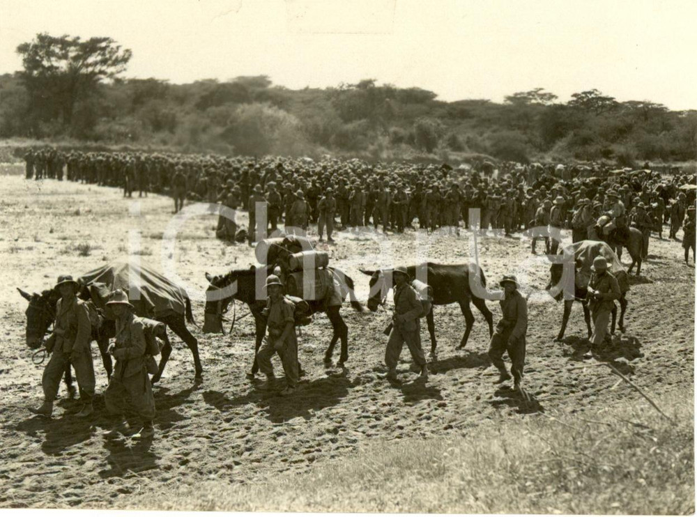 Fotografia d epoca originale 1935 ETIOPIA A.O.I. Divisione Camicie Nere XXI APRILE in ABISSINIA Foto 10x8 cm 1