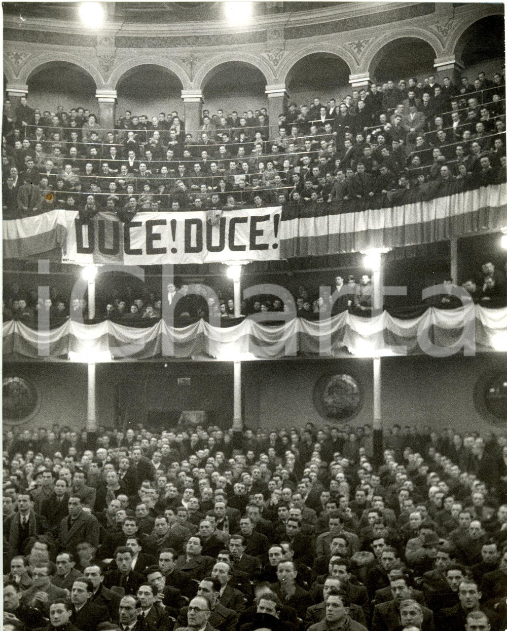Fotografia d epoca originale 1938 MILANO Teatro DAL VERME Adunata lavoratori industrie Fotografia 1