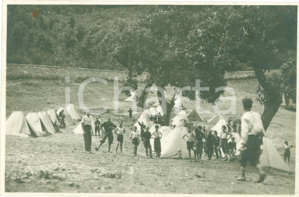 Fotografia d epoca originale 1929 GROSSETO Campeggio Avanguardisti sul Monte ARGENTARIO Fotografia 1