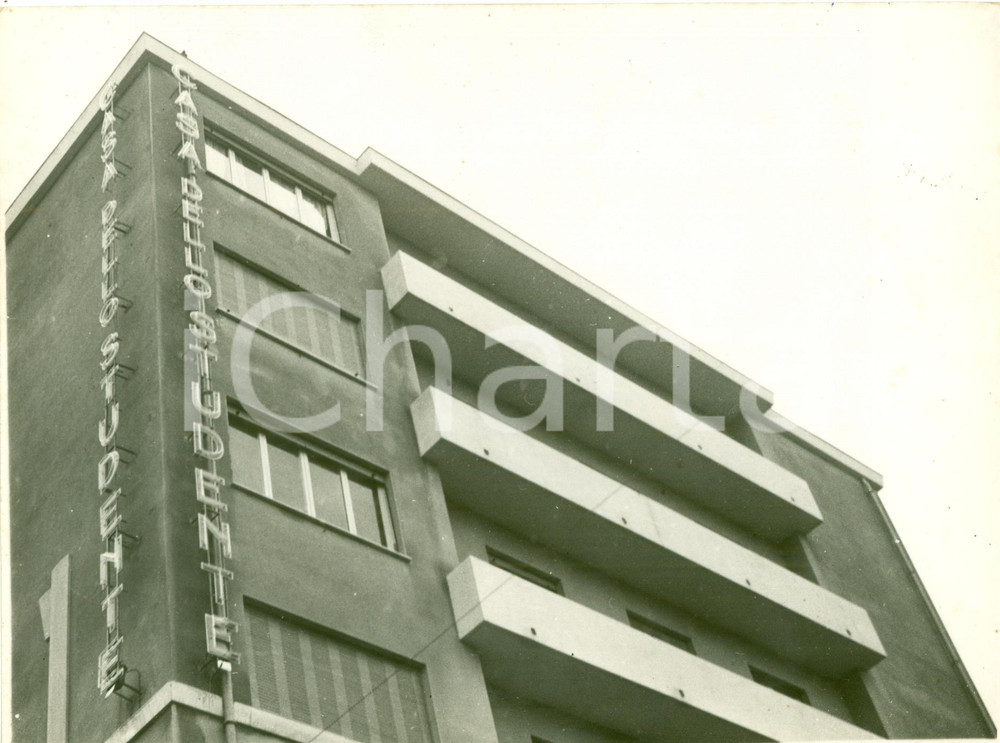 Fotografia d epoca originale 1934 GENOVA Casa dello Studente particolare dell esterno FOTOGRAFIA 1