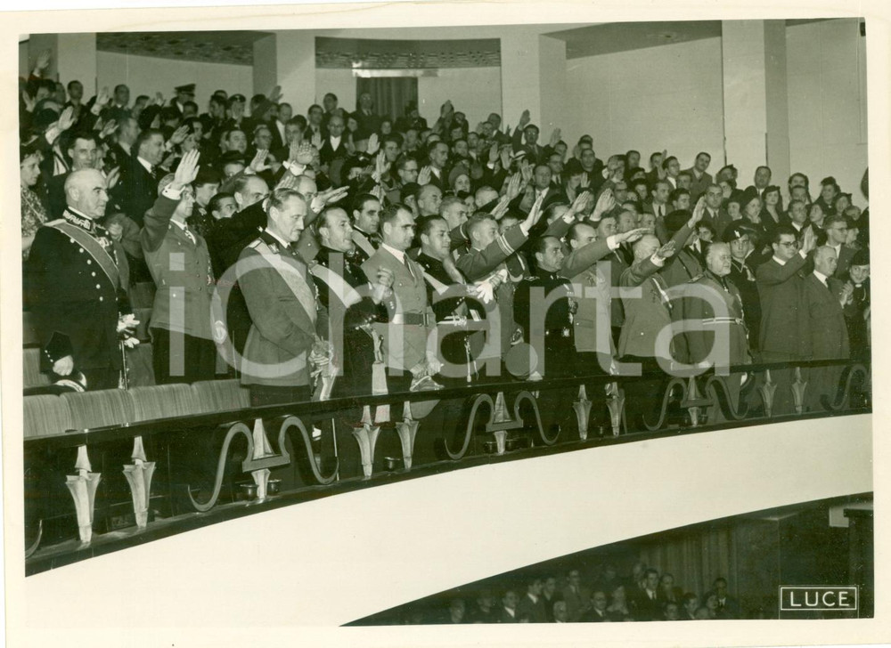 Fotografia d epoca originale 1937 ROMA Achille STARACE Rudolf HESS Galeazzo CIANO Anniversario Marcia FOTO 1