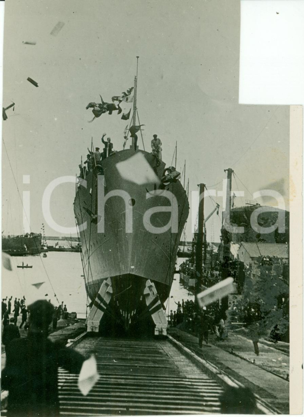 Fotografia d epoca originale 1934 NAPOLI Marina Militare Varo torpediniera ASTORE Foto DANNEGGIATA 1