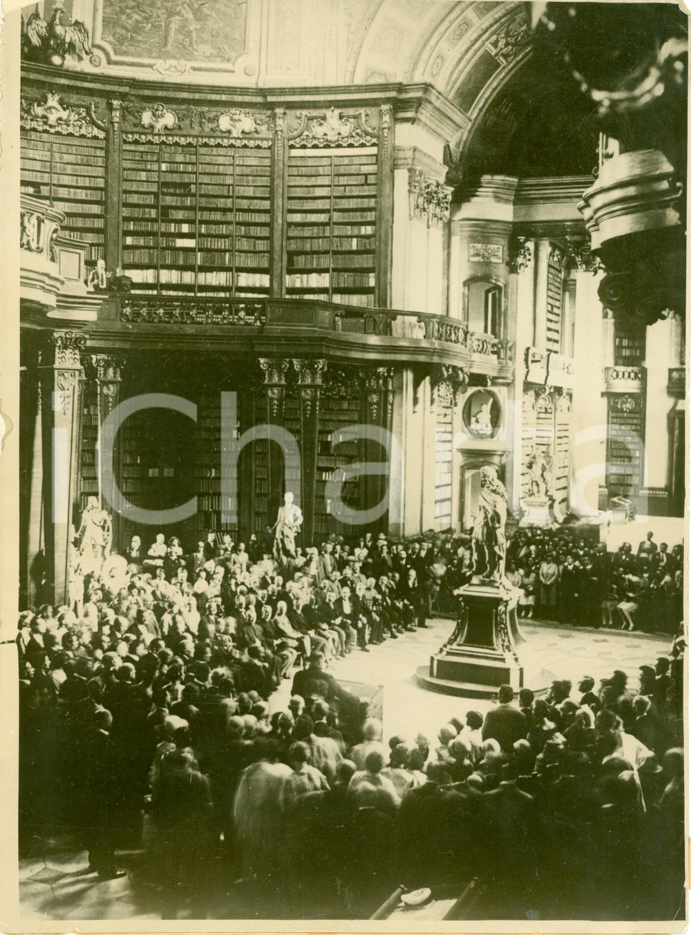 Fotografia d epoca originale 1929 WIEN AU Wilhelm MIKLAS apre Congresso ESPERANTO Biblioteca Nazionale FOTO 1