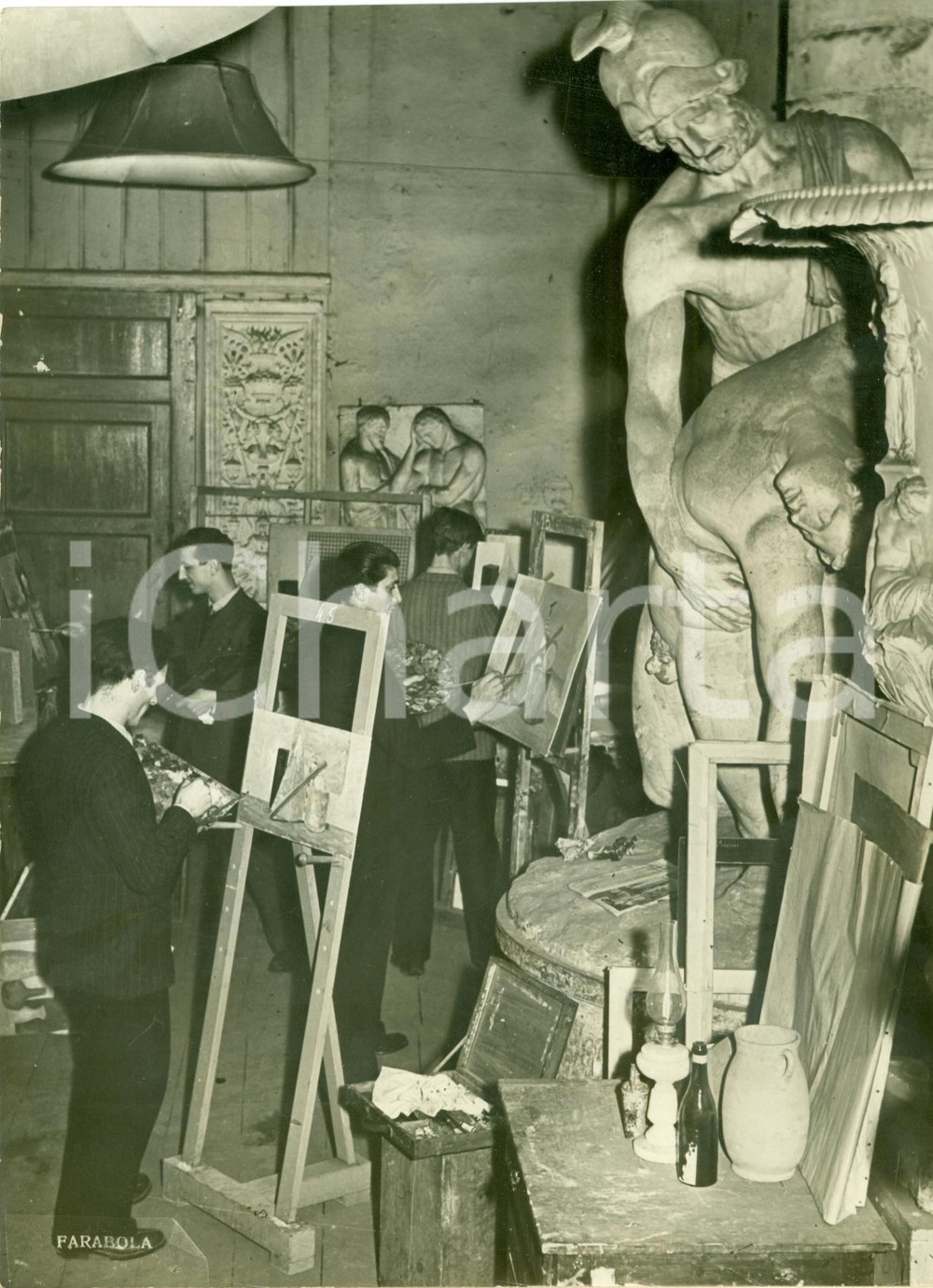 Fotografia d epoca originale 1935 ca MILANO Accademia di BRERA Scuola serale di disegno Fotografia 1
