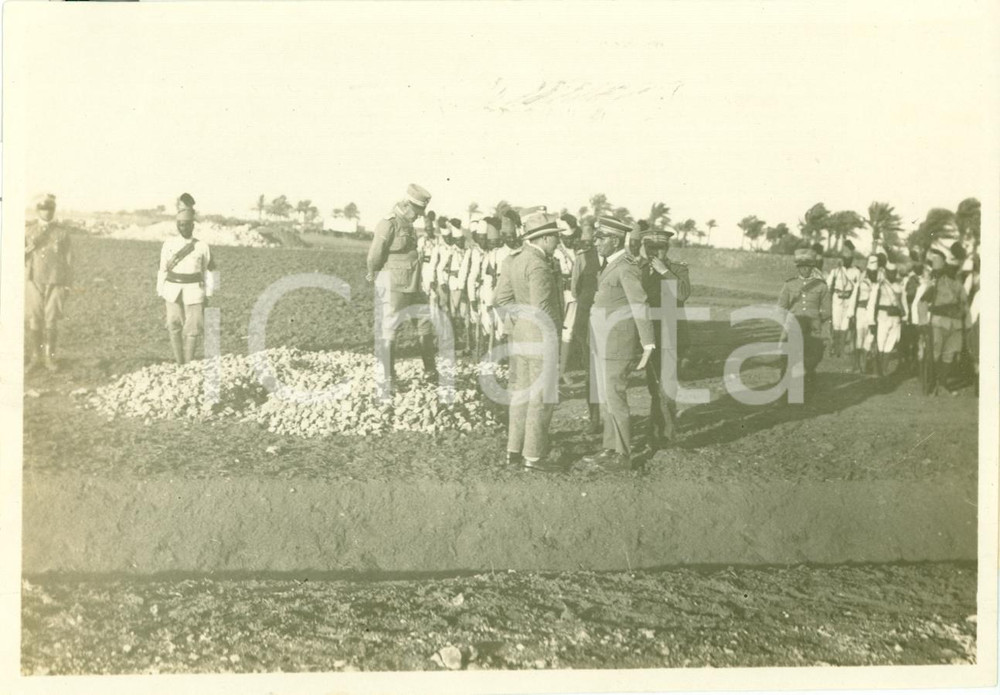 Fotografia d epoca originale 1924 GUARSCIA  LIBIA Roberto CANTALUPO visita Azienda Agricola U.C.I.A. Auaghir 1