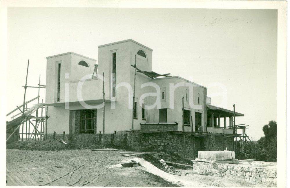 Fotografia d epoca originale 1930 ca BENGASI LIBIA Costruzione Casina del LETE Fotografia ANIMATA 1